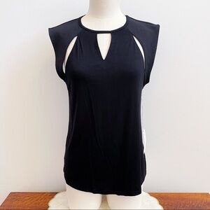 Lime & Vine Black Secy Cutout Sleeveless Tank Top